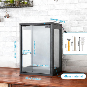 Vitrine de présentation transparente pour figurines avec éclairage LED, <span class=keywords><strong>boîte</strong></span> de collection en acrylique noir pour modèles de salle de jeu - Product Image 6