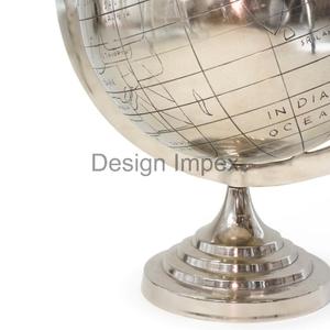 Silver <b>Globe</b> Stand Metal Crafts Gift Items Decorative Rotatable <b>Globe</b> Model Home Decor And Office Desktop Decoration Items - Product Image 3