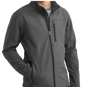 Veste Softshell Noire Personnalisée pour Homme avec Col Montant – Vente Directe Usine Professionnelle, Logo Avant - Product Image 1