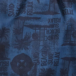 Blue Color Cotton Casual Printed Shorts Men's <b>Classic</b> style printed shorts Wholesale Breathable custom men printed shorts - Product Image 6