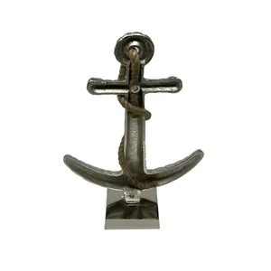 Ancla de barco elegante para Decoración de mesa de pared última escultura de ancla para decoración del hogar ancla de Metal en latón macizo - Product Image 1