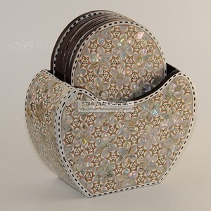 Incrustation d'os en forme de cercle faite à la main abordable avec sous-verres personnalisés polis de haute qualité fournitures de cuisine accessoires de napperons - Product Image 3