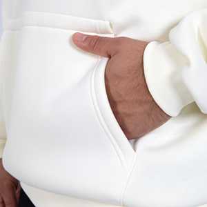 80% Cotton 20% Polyester <b>Fleece</b> <b>Men</b> Hoodie Pullover Style Cross Hem Cuffs Dropped Embossed Embroidered Plus Size <b>Men's</b> Hoodie - Product Image 6