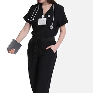 Uniforme de gommage médical pour femmes de qualité supérieure ensemble à manches courtes Design unique avec des couleurs personnalisées tissu tricoté respirant à faible quantité minimale de commande - Product Image 4