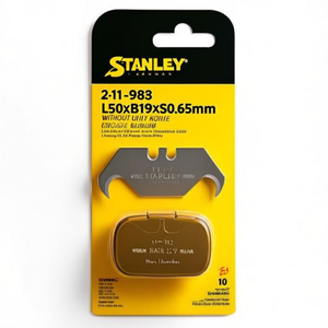 For Stanley 2-11-983 L50xB19xS0.65mm <b>Hook</b> Blade Without Hole Utility Knife 10 Pieces Per Dispenser - Product Image 3