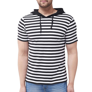 เสื้อฮู้ดแขนสั้นผู้ชาย, เสื้อมีฮู้ดแขนสั้นผ้าคอตตอนสีตัดกันสำหรับใส่ออกกำลังกายเล่นยิมฟิตกล้ามเนื้อแฟชั่นของผู้ชาย - Product Image 1