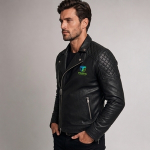 Veste en cuir pour homme de qualité supérieure, coupe-vent, chauffante, col rabattable, coutures durables, personnalisation de la marque, qualité d'exportation - Product Image 4