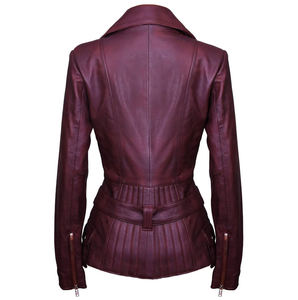 New Trending Custom Biker Jacket Red Leather Motorcycle Jacket Turn-<b>Down</b> Collar Zipper Closure Slim Fit Autumn Wear - Product Image 3