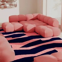 Canapé modulable de designer italien Cloud Marshmallow en tissu Minimalist Cream-Style pour l'école et la villa Penthouse Living Rooms