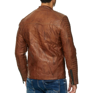 2024 Latest Design Fashion Wear Full Sleeve Leather Jackets Top Quality Casual <b>Zipper</b> Plain Color Men Leather Jacket <b>for</b> <b>Sale</b> - Product Image 3