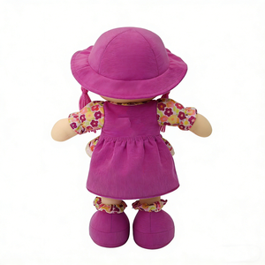 <b>customized</b> Plush Pink Rag <b>Doll</b> With Floral Dress And Hat Plush Toy For Girls 31cm-50cm Super Soft Fabric Birthday Gift - Product Image 4