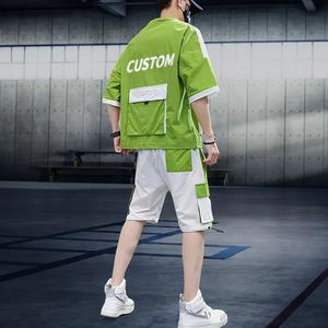 2022 OEM Logo personnalisé nouveau Design mode hommes décontracté short de course ensemble taille moyenne solide personnalisé été à manches courtes chemise Shorts - Product Image 4