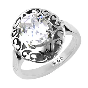 14K Gold Plated 925 <b>Silver</b> Cubic Zirconia <b>Ring</b> <b>Emerald</b> Cut Diamond Geometric Pattern Romantic Style for Promise Gift for Women - Product Image 2