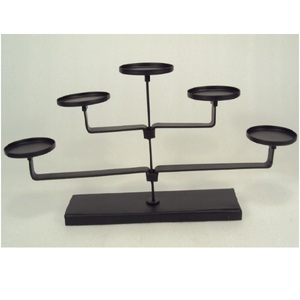 Candle <b>Holder</b> Stand 5 Arms Iron Tea Light Candle <b>Holder</b> <b>Black</b> Color for Home Living Room Party Wedding Table Top Decorative - Product Image 1