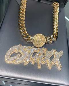 Couronne en argent sterling 925 plaqué or jaune 18 carats, lettre personnalisée de luxe, moissanite taillée 3 carats, style hip-hop, certifiée GRA, pour enfants - Product Image 3