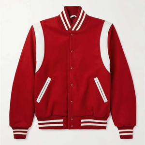 Vestes d'université de luxe au design personnalisé Veste de baseball pour hommes Veste d'université Letterman à manches en cuir pour hommes - Product Image 6