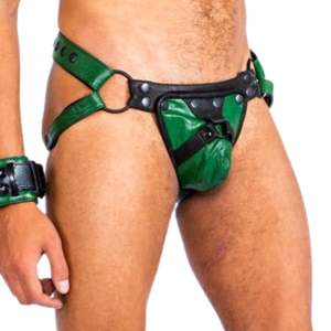 <b>Leather</b> <b>Trousers</b> with Red Stripes Black Faux <b>Leather</b> Fetish Clubwear Pants - Product Image 3