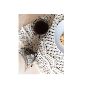 Mantel de macramé de algodón bohemio hecho a mano de la mejor calidad y posavasos tejido para mesa de comedor para café y bebidas - Product Image 3