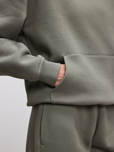 Conjunto Deportivo Informal de Dos Piezas con Capucha y Pantalones Jogger, Diseño Nuevo, Color Verde Salvia, Hombros Caídos, Bolsillos, para Mujer, Gimnasio, Entrenamiento, Ropa Deportiva - Product Image 5