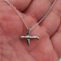 Collier Pendentif Avion en Argent Sterling 925, Design Jet Délicat, Unisexe, Longueur Réglable, Cadeau Idéal, Breloques et Pendentifs Raffinés