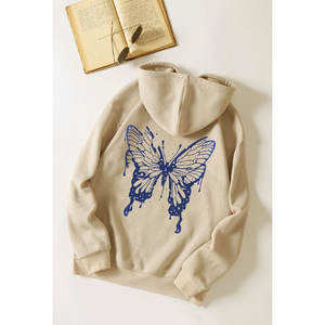 Sudadera con Capucha de Felpa de Algodón Vintage, Hombros Caídos, Estampado Digital, Sudadera con Capucha de Invierno - Product Image 1