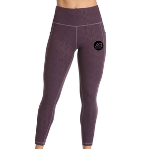 Leggings de yoga respirants pour femmes, taille mi-haute, fabrication professionnelle, poches, vêtements de sport décontractés, coton/fibre de bambou, longueur genou - Product Image 4