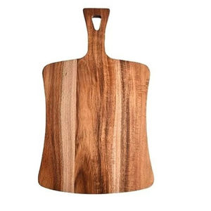 Planche à découper en bois d'acacia faite à la main avec poignée pour la cuisine et la décoration intérieure plateau de coupe et de service à bas prix - Product Image 5