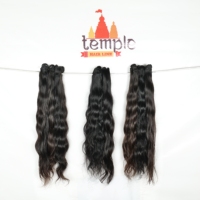 Extensions de cheveux naturels indiens vierges Remy pour femmes, noir naturel, cuticules alignées, double trame tissée à la machine, perruque en dentelle, ondulations profondes lâches