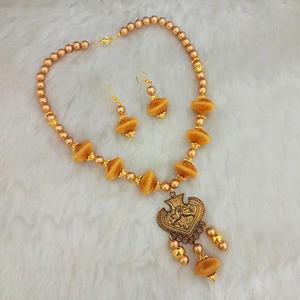 Jewelwunk ชุดสร้อยคอ1110631A สีทองสีเบจด้ายเพทายไข่มุกกุหลาบทองอินเทรนด์สำหรับปาร์ตี้งานแต่งงานของขวัญงานหมั้น - Product Image 1