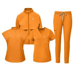 2025 venta al por mayor Scrubs alta calidad personalizada manga larga Scrub chaqueta mujeres hombres Doctor enfermera Hospital médico Scrub uniformes conjunto - Product Image 5