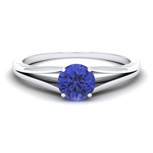 Reyes แหวนอัญมณี Tanzanite สำหรับผู้หญิงแหวนหมั้นเพชรสีทอง14K 18K - Product Image 5