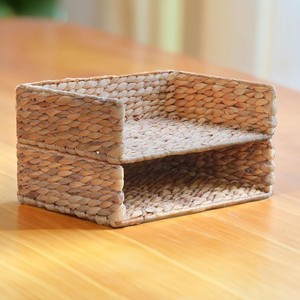 Organisateur de bureau en jacinthe d'eau, plateau de rangement pour papier et brochures, porte-revues en gros - Product Image 2