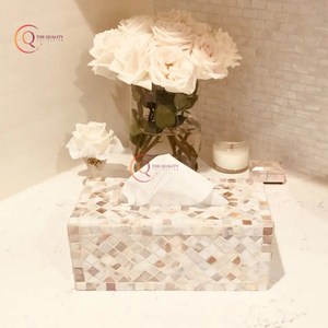 Caja de pañuelos de lujo Rectangular de mosaico y mármol hecho a mano, soporte de lujo para uso doméstico, la mejor caja de pañuelos de diseñador atractiva al por mayor - Product Image 3