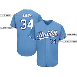 Blanc bleu clair personnalisé-Maillot de baseball royal - Product Image 3