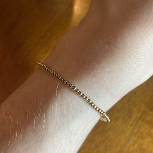 Pulsera de cuentas de acero inoxidable para hombre y mujer, brazalete clásico de 2mm, chapado en oro de 18K, resistente al agua, joyería - Product Image 1