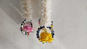 พวงมาลัยประดับดอกมะลิปลอม,พร้อมกระจกเทียมและดอกกุหลาบประดิษฐ์สำหรับงานตกแต่ง - Product Image 3