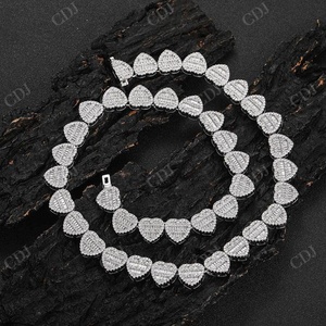 Derniers modèles VVS Moissanite sur mesure entièrement glacé Hip Hop vente en gros de bijoux en diamants Moissanite chaîne de tennis à ligne unique - Product Image 3