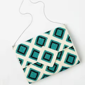 Colorful Cotton Foundation Handmade Seed Beads Beaded Clutch <b>Bag</b> with Ethnic Pattern Stylish Women Embroidery Work - Product Image 1