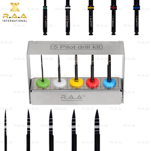 R.A.A. Kit de Brocas Piloto para Implantes Dentales, 5 Piezas, Cabezas de Acero Codificadas por Color, Certificación CE, Garantía de 3 Años, Clase I, Modelo RAA-117 - Product Image 5