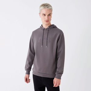 Pull à capuche décontracté à motif uni pour hommes 100% coton polyester polaire Logo personnalisé brodé Pull à capuche d'hiver - Product Image 2