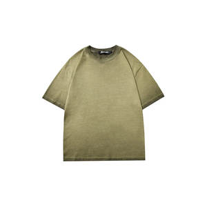 T-shirt lourd surdimensionné en coton lavé avec logo personnalisé en gros d'usine - Product Image 6