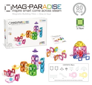 Jeu <span class=keywords><strong>de</strong></span> construction magnétique EPT 3,75 cm, circuit <span class=keywords><strong>de</strong></span> billes en <span class=keywords><strong>marbre</strong></span>, 50/80/120 pièces, jouet éducatif STEM, cadeau pour enfants <span class=keywords><strong>de</strong></span> 3 ans et plus - Product Image 4