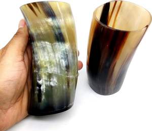 Corne à boire en corne de buffle polie de qualité supérieure avec bord en laiton, pour bière et vin, nouveau produit, haute qualité, coupe à boire viking - Product Image 4