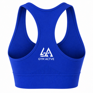 Sujetador deportivo azul con espalda cruzada para mujer |   Top Deportivo de Alta Sujeción, Resistente al Viento, para Gimnasio, Yoga, Fitness, con Logotipo Frontal Personalizado, Venta al Por Mayor - Product Image 6