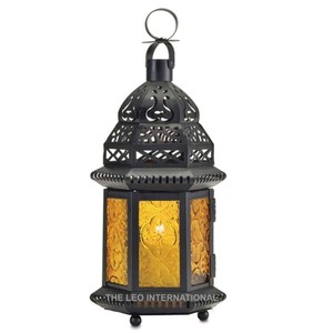 Lanterne à bougie en métal noir élégant, décoration d'éclairage artisanale pour l'intérieur de la maison ou les célébrations en plein air - Product Image 4