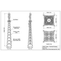 Torre Autoportante de 4 Patas y 40m de Altura, con Plataforma de Mantenimiento de Alta Resistencia y Barandilla de Acero Angular, para Telecomunicaciones 5G
