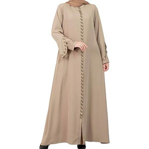 Nouveau fabricant Abaya en mousseline de soie simple modeste de haute qualité femmes musulmanes Thobe / Thawb robe dames vêtements islamiques Logo personnalisé - Product Image 1
