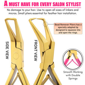 Los mejores alicates de acero inoxidable para extensiones de cabello, herramientas para extensiones de cabello, alicates de eliminación de microperlas con Mango antideslizante de doble resorte - Product Image 6