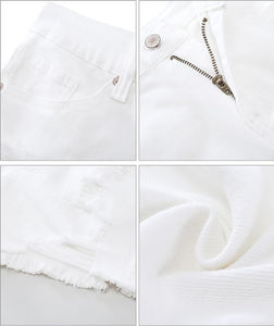 Trendy Women Denim <b>Shorts</b> High Waist Breathable and <b>Super</b> Distressed Women Denim <b>Shorts</b> with Custom Stone Wash for Summer - Product Image 6