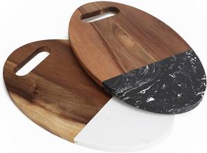 HF Crafts Planche à griller imprimée colorée en bois Plateau à fromage en bois d'acacia Planche à fromage en bambou pour ustensiles de cuisine - Product Image 2